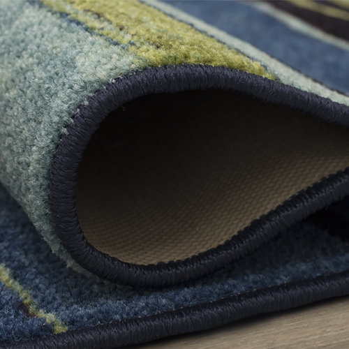 Highland Dunes Farranshane Performance Blue/Orange/Green Rug & Reviews